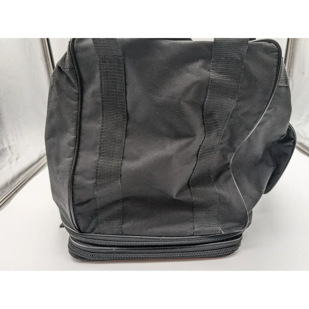 Diesel Black Canvas Duffel Bag Travel Gym Weekend Bag Zippered Base Pocket